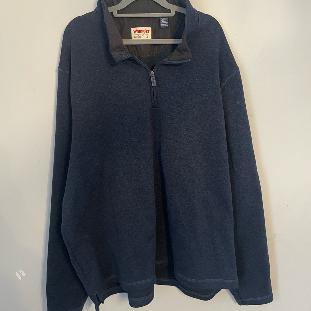 Wrangler Men's Navy Sweater 3/4 Zip size  2 XL